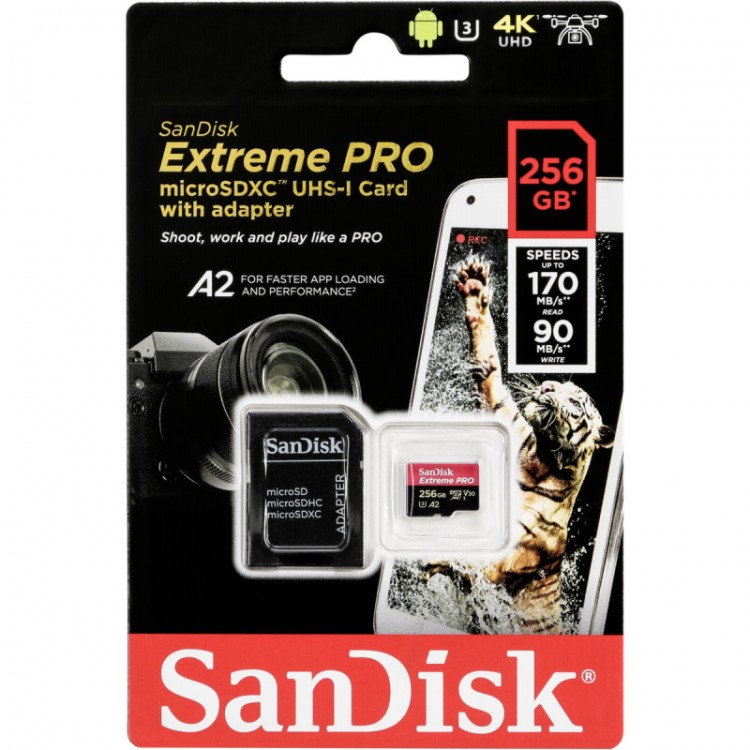 خرید کارت میکرو اس دی SanDisk Extreme Pro - ظرفیت 256 گیگابایت